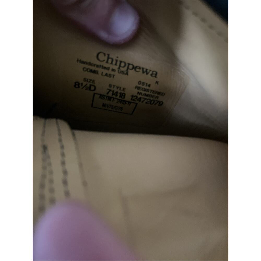 Chippewa Baden Trooper Made In USA 71418 Mens Black Motorcycle Boots 8.5D - Picture 6 of 16